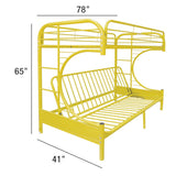 Eclipse Twin/Full Futon Metal Bunk Bed #color_Yellow