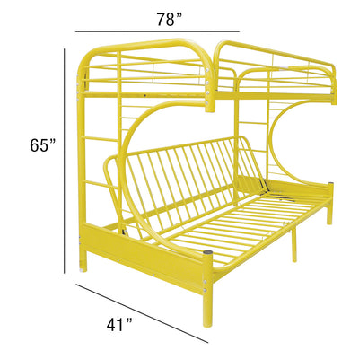 Eclipse Twin/Full Futon Metal Bunk Bed #color_Yellow