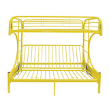 Eclipse Twin/Full Futon Metal Bunk Bed #color_Yellow