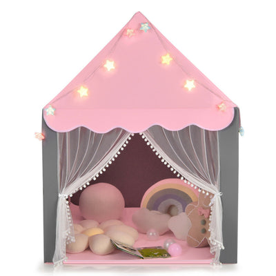 Kids Playhouse Tent with Star Lights and Mat