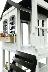 2MamaBees Reign Two-Story Playhouse Backyard Playhouse 2mamabees playhouse Two story wooden playhouse