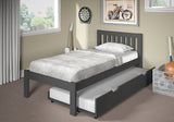 twin single bed in grey colour