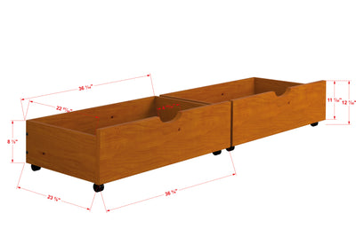 Donco Dual Underbed Drawers #color_Honey