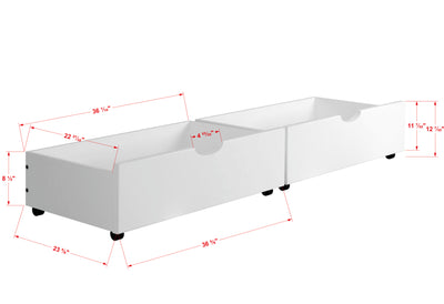 Donco Dual Underbed Drawers #color_White