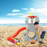 Children Castle Slide with Basketball Hoop and Telescope