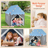 Kids Playhouse Tent with Star Lights and Mat
