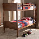 Elsie Twin/Twin Bunk Bed #color_Walnut