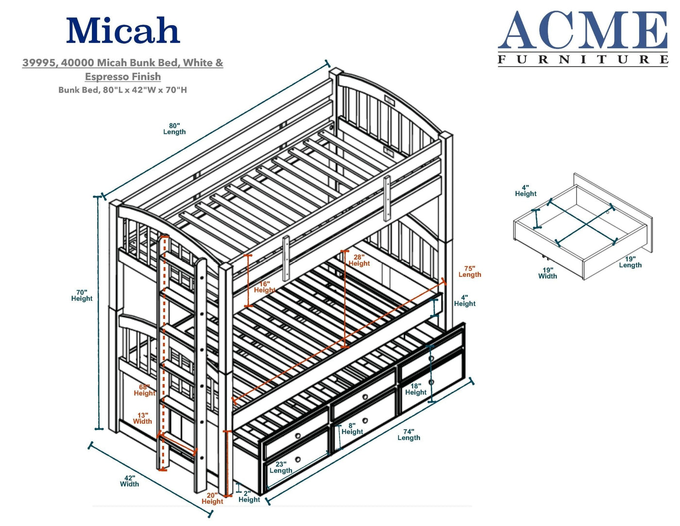 Acme Micah Twin/Twin Bunk