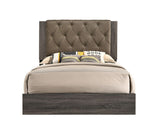 ACME Avantika Eastern King Bed #color_Fabric & Rustic Gray Oak