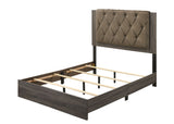 ACME Avantika Eastern King Bed #color_Fabric & Rustic Gray Oak