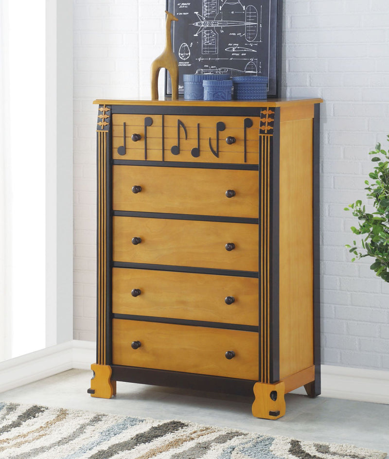 Brooks Music Themed Wooden Chest