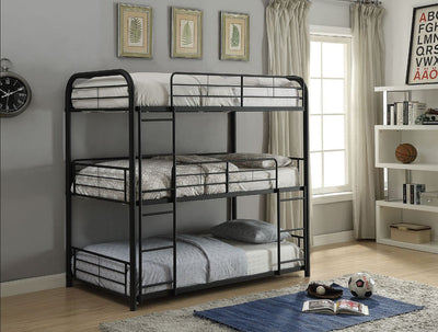 Cairo Triple Metal Bunk Bed (Twin/Twin or Full/Full)