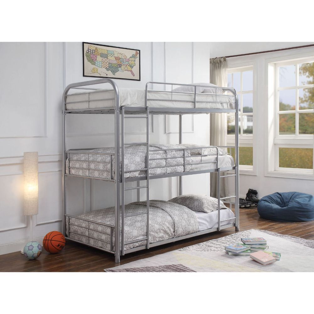 Cairo Triple Metal Bunk Bed (Twin/Twin or Full/Full)