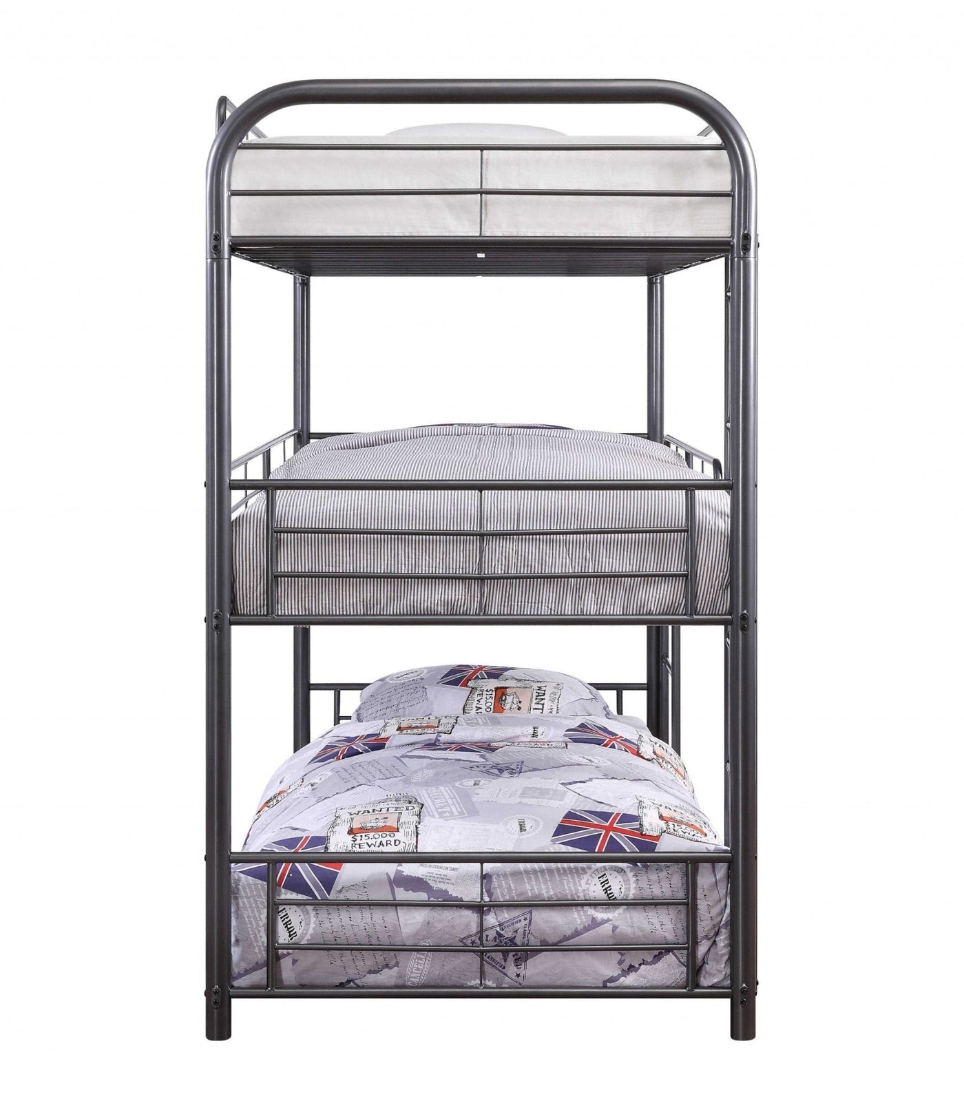 Cairo Triple Metal Bunk Bed (Twin/Twin or Full/Full)