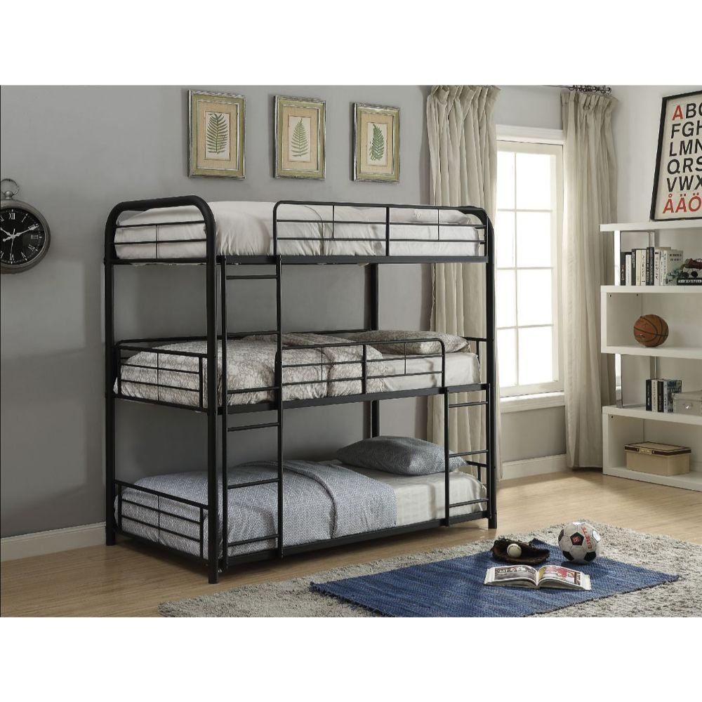 Cairo Triple Metal Bunk Bed (Twin/Twin or Full/Full)