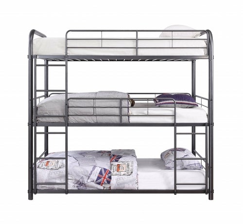 Cairo Triple Metal Bunk Bed (Twin/Twin or Full/Full)