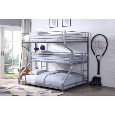 Caius Zig-Zag Triple Metal Bunk Bed (Full/Twin/Queen)