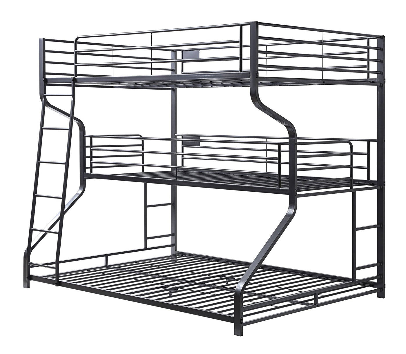 Caius Zig-Zag Triple Metal Bunk Bed (Full/Twin/Queen)