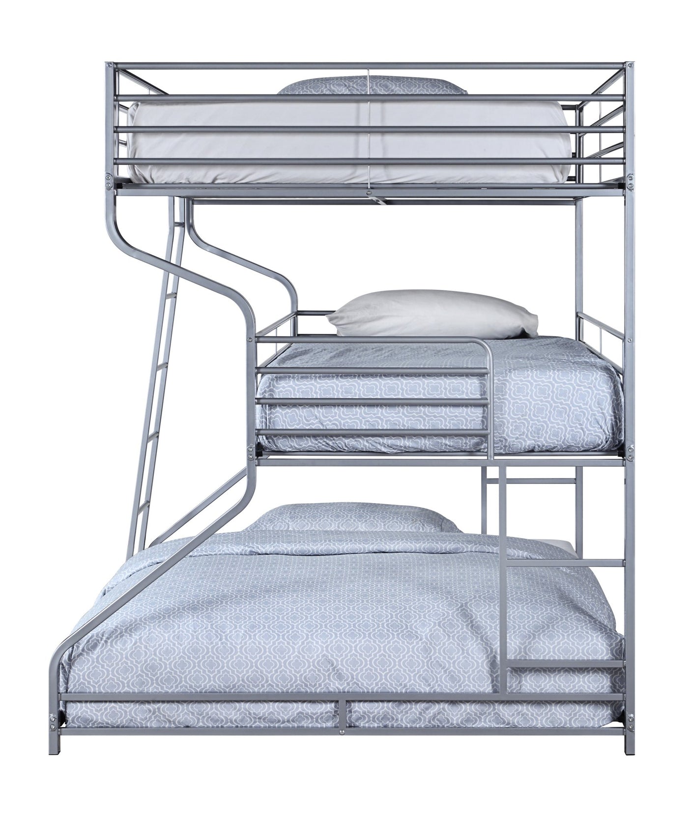 Caius Zig-Zag Triple Metal Bunk Bed (Full/Twin/Queen)