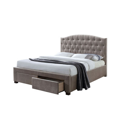 ACME Denise Eastern King Bed #color_Mink Fabric