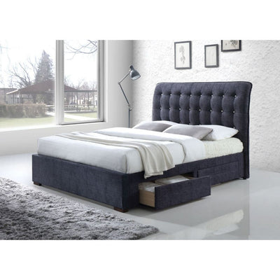 Drorit Queen Bed #color_Dark Gray Fabric