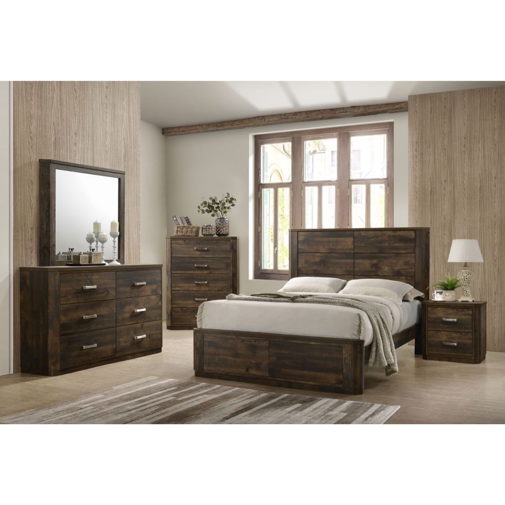 ACME Elettra Queen Bed #color_Rustic Walnut