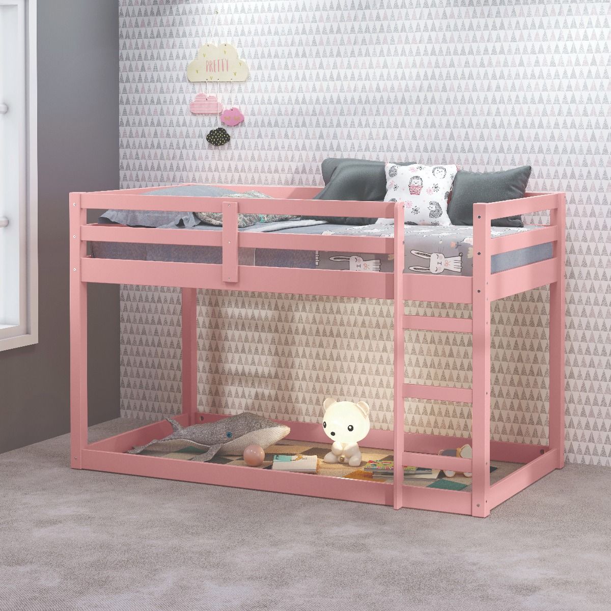 ACME Gaston II Twin Loft Bed #color_Pink