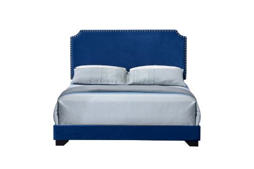 ACME Haemon Queen Bed #color_Blue Fabric