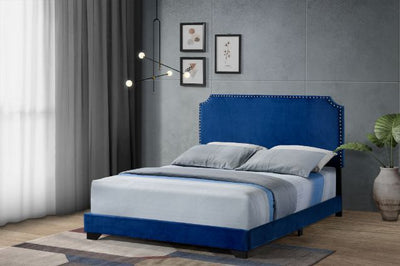 ACME Haemon Queen Bed #color_Blue Fabric