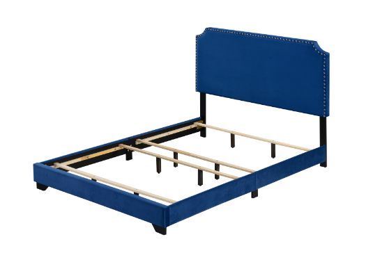 ACME Haemon Queen Bed #color_Blue Fabric