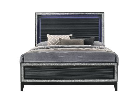 ACME Haiden Eastern King Bed #color_LED & Weathered Black