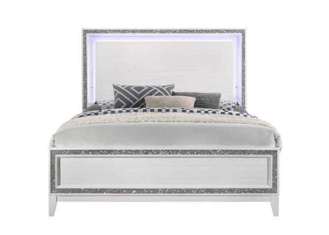 ACME Haiden Eastern King Bed #color_LED & White