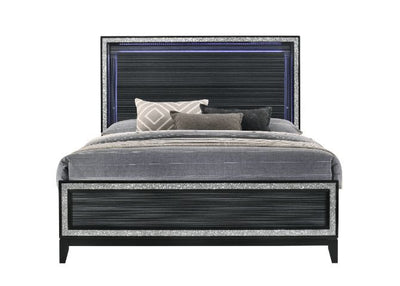 ACME Haiden Queen Bed #color_LED & Weathered Black