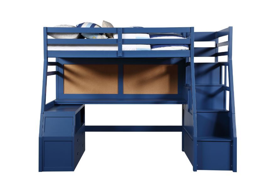 ACME Jason II Twin Bed #color_Navy Blue