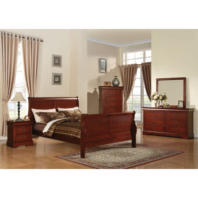 ACME Louis Philippe III California King Bed #color_Cherry