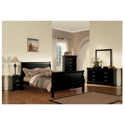 ACME Louis Philippe III Eastern King Bed #color_Black