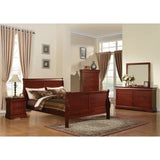 ACME Louis Philippe III Eastern King Bed #color_Cherry