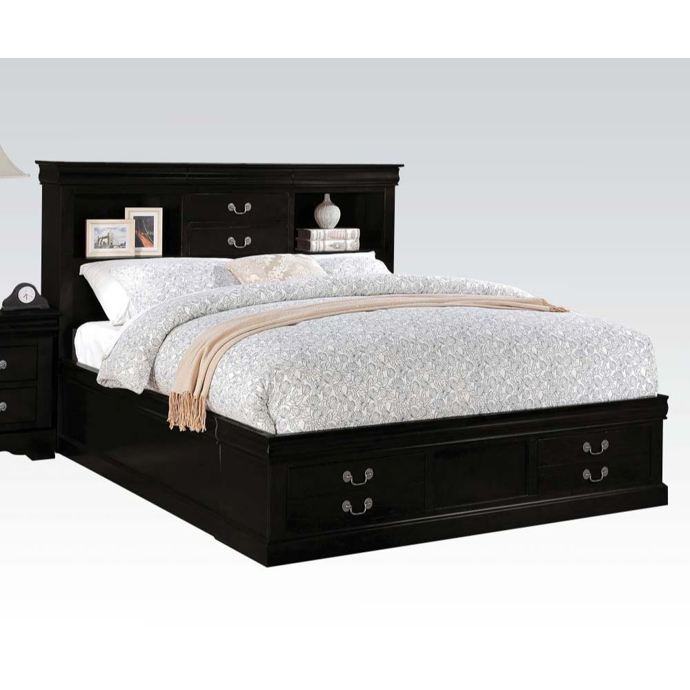 ACME Louis Philippe III Eastern King Bed #color_Black