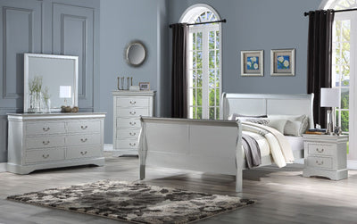 ACME Louis Philippe III Eastern King Bed #color_Platinum