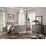 ACME Louis Philippe III Queen Bed #color_Antique Gray