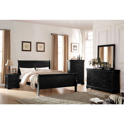 ACME Louis Philippe Queen Bed #color_Black