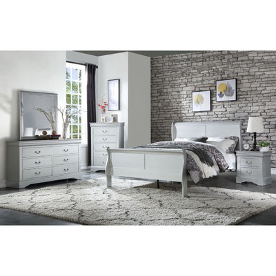 ACME Louis Philippe Queen Bed #color_Platinum