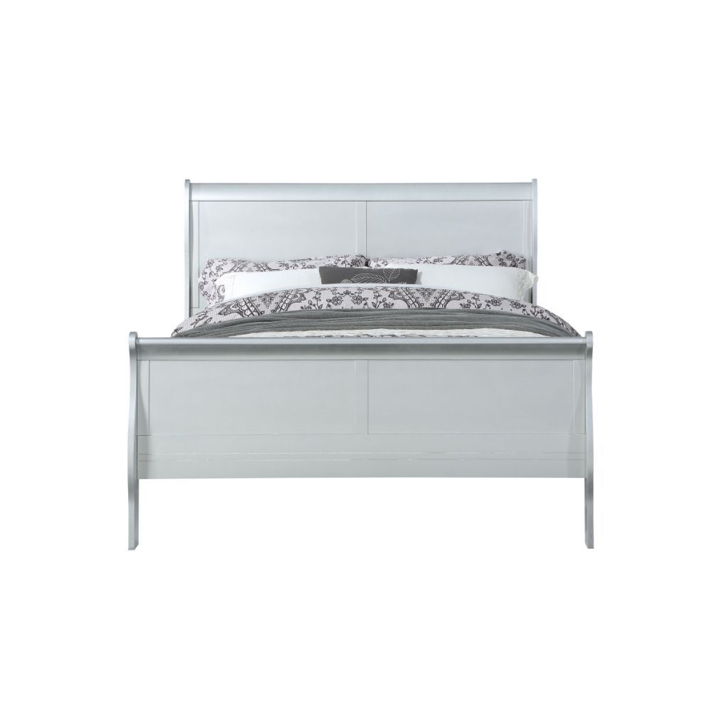 ACME Louis Philippe Queen Bed #color_Platinum