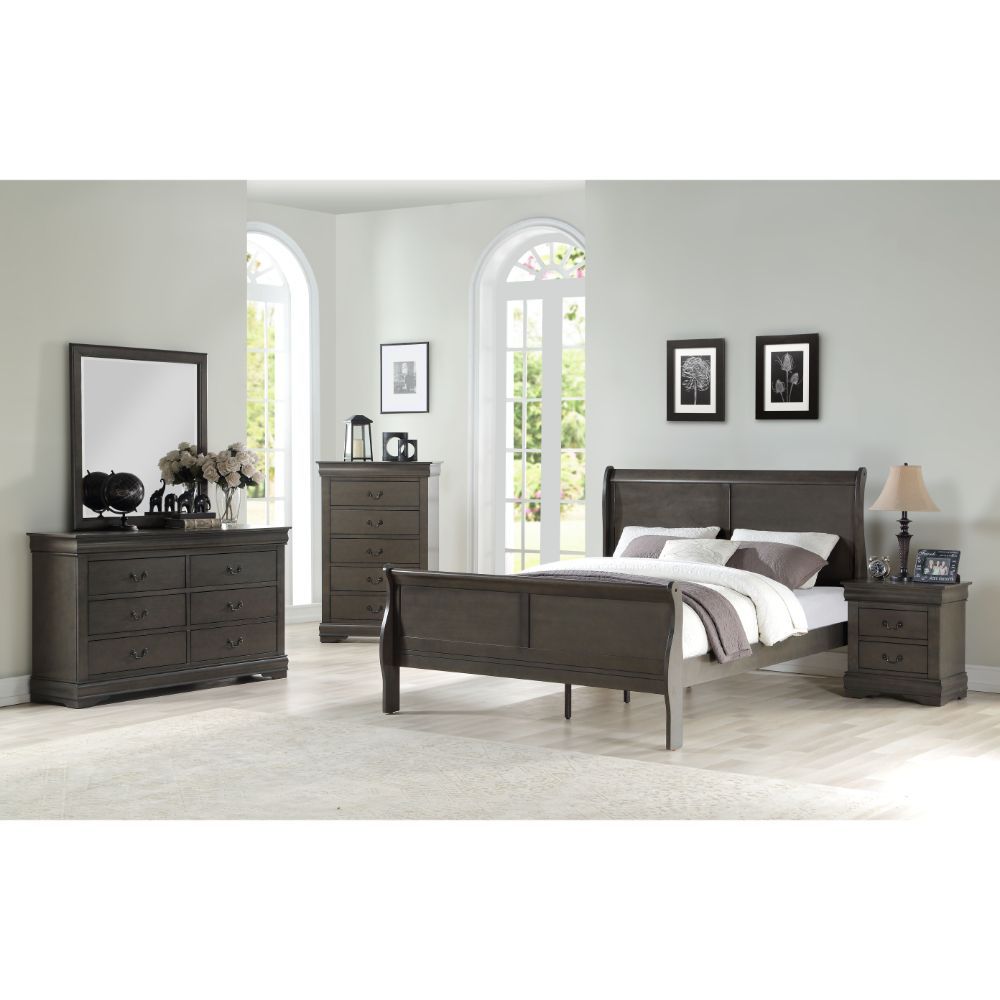 ACME Louis Philippe Queen Bed #color_Dark-Gray