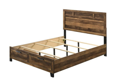 ACME Morales Eastern King Bed #color_Rustic Oak