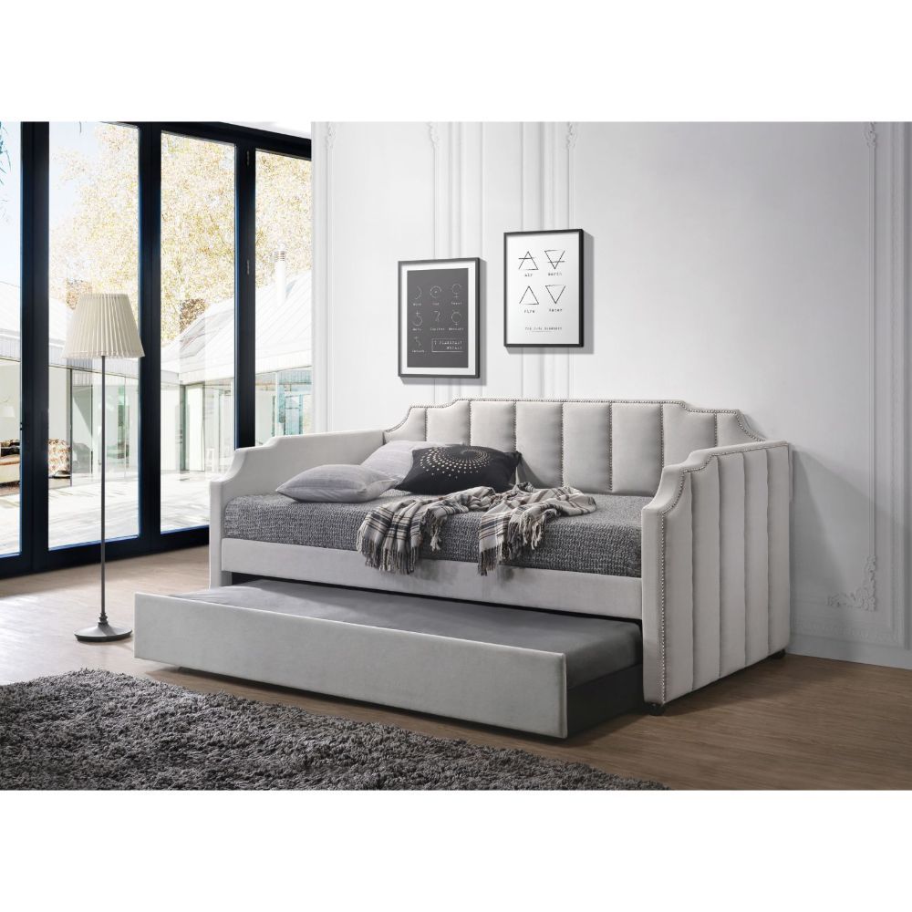 ACME Peridot Daybed #color_Dove Gray Velvet