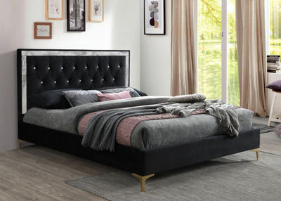 ACME Rowan Queen Bed #color_Black Fabric