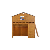 ACME Tree House Loft Bed for Kids – rustic wooden design with built-in ladder and playhouse style, ideal for playful bedroom spaces.