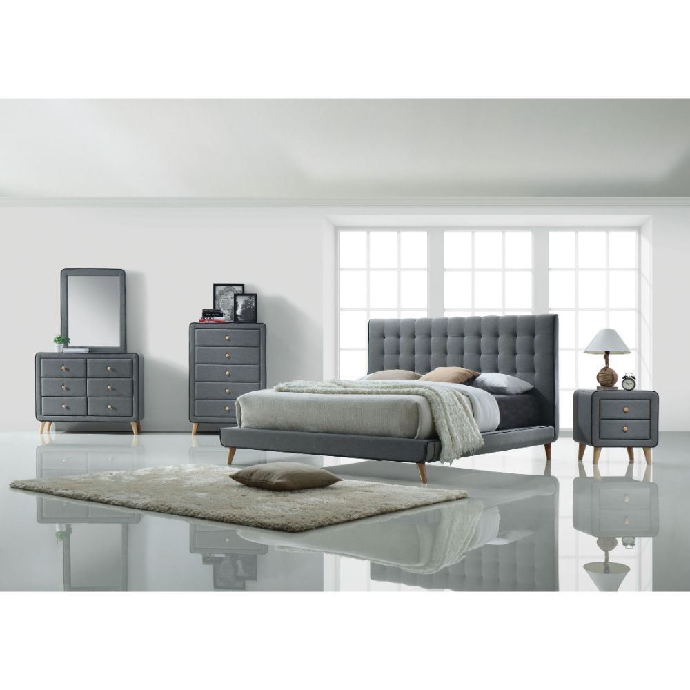 ACME Valda Queen Bed #color_Light Gray Fabric