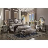 ACME Versailles California King Bed #color_Velvet & Antique Platinum